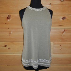 Adrianna Papell Sleeveless Tank / Tunic Top Size M Soft Sage Green